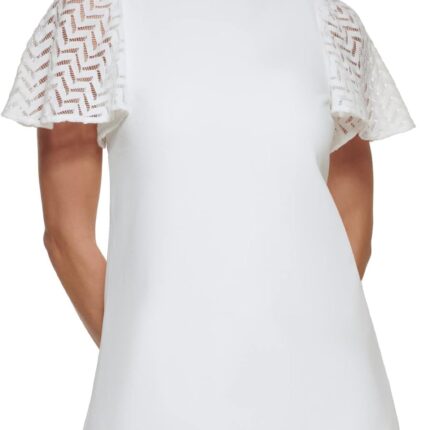 DKNY Flutter Sleeve and Hem Shift Dress