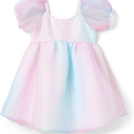 Janie and Jack Little Mermaid Organza Puff Sleeve Dress (Toddler/Little Kids/Big Kids)