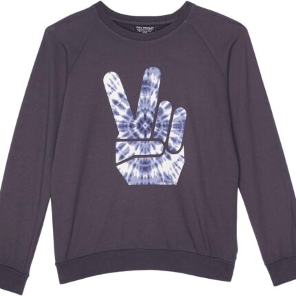 Tiny Whales Peace Out Crew Neck Sweatshirt (Toddler/Little Kids/Big Kids)