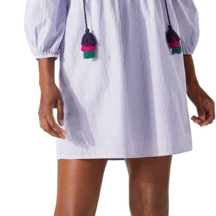 Tommy Bahama Poplin Yarn-Dye Split-Neck Dress