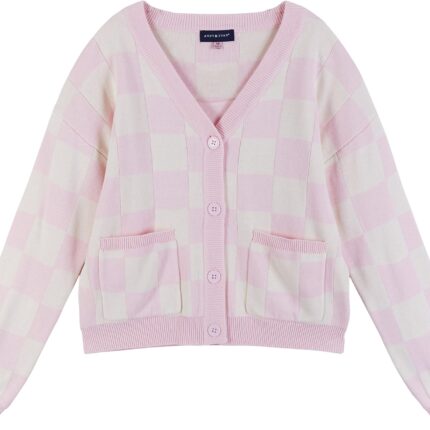 ANDY & EVAN KIDS Checkered Button Cardigan (Little Kids/Big Kids)