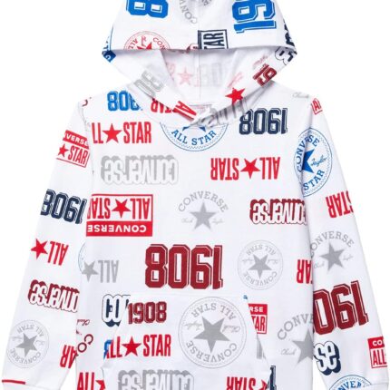 Converse Kids Logo All Over Print Fit Pullover (Toddler/Little Kids)