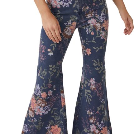 Free People Youthquake Printed Crop Flare Jeans