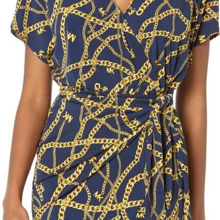 MICHAEL Michael Kors Petite Print Tie Faux Wrap Dress