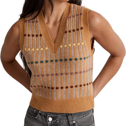 Madewell Jacquard V-Neck Sweater Vest