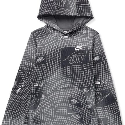 Nike Kids NSW Club All Over Print Pullover Hoodie (Little Kids/Big Kids)