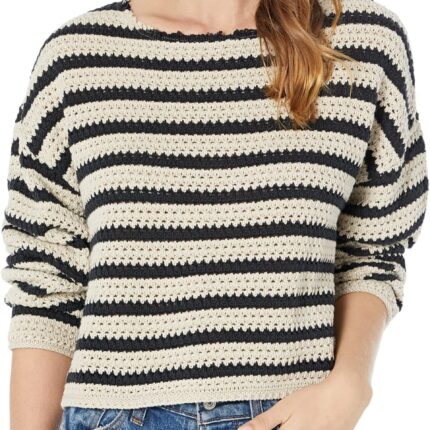 Lucky Brand Pointelle Stripe Sweater