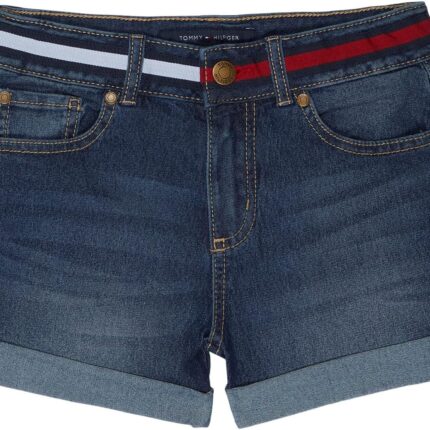 Tommy Hilfiger Kids Stretch Denim Cuffed Shorts in Hudson Wash (Little Kids/Big Kids)