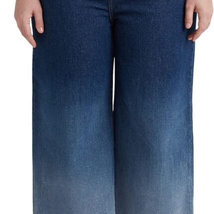LAUREN Ralph Lauren Plus Size Ombré High-Rise Wide-Leg Cropped Jeans in Ombre Canyon Wash