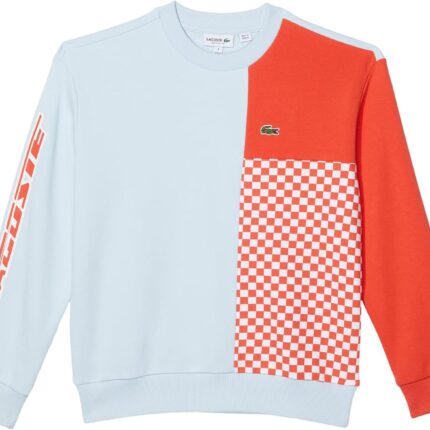 Lacoste Kids Relaxed Fit Color-Blocked Crew Neck Sweatshirt (Toddler/Little Kids/Big Kids)